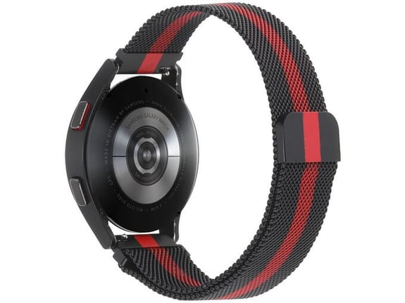 CHAMELEON kovinski pasček za pametno uro, 20mm, črno-rdeča