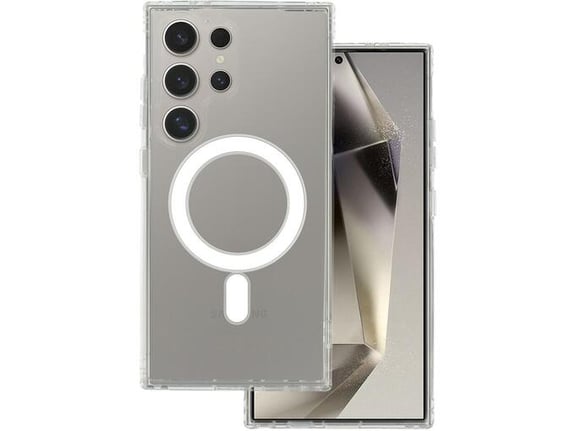 ONASI silikonski ovitek Antishock MagSafe za Samsung Galaxy S25 Ultra, prozorna