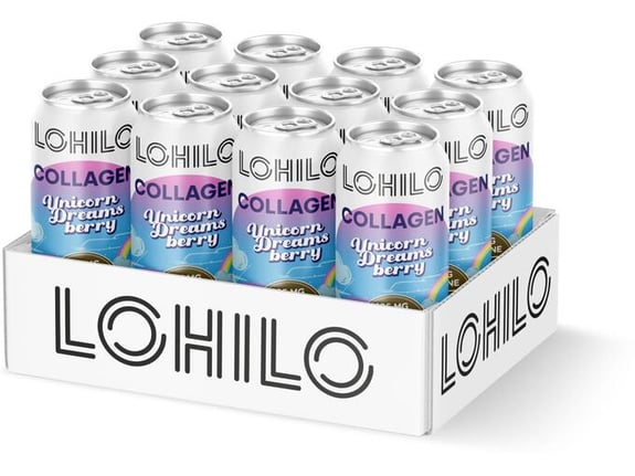 LOHILO gazirana pijača s kolagenom, Unicorn Dreams, 12 x 330 ml