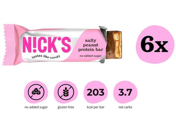 NICKS beljakovinska ploščica Salty peanut 6 x 50g
