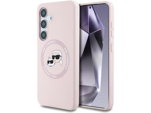 KARL LAGERFELD ovitek MagSafe za Samsung Galaxy S25 Plus 5G, roza, KLHMS25MSKCHTCP