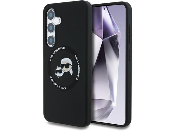KARL LAGERFELD ovitek MagSafe za Samsung Galaxy S25 5G, črna, KLHMS25SSKCHTCK