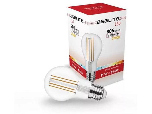 ASALITE LED žarnica filament A65, E27, 7W, 806 lumnov, ASAL0288