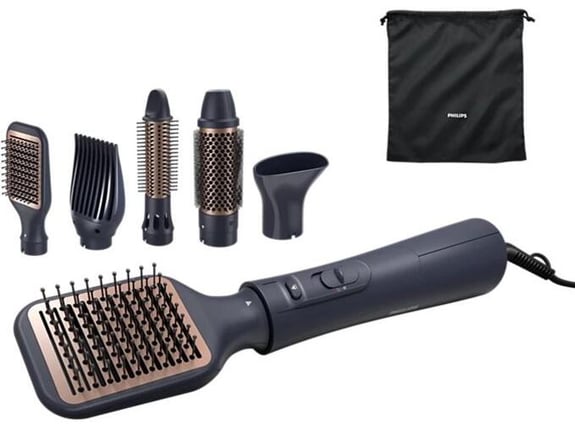 PHILIPS Series 5000 Airstyler oblikovalnik las s 5 dodatki za oblikovanje BHA530/00 črn