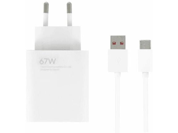 XIAOMI hišni polnilec MDY-12-EH USB-A 67W s polnilnim kablom Type C 6A - bel (Eu Blister)