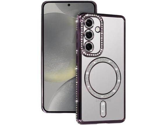 ONASI silikonski ovitek MagSafe za Samsung Galaxy S25 5G, prozorno vijolična