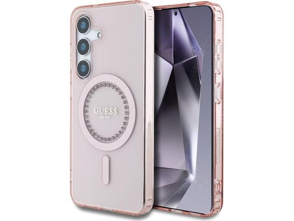 GUESS ovitek za Samsung Galaxy S25 5G, roza, GUHMS25SPFTDTEP