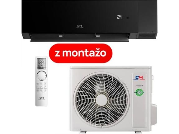 COOPER&HUNTER klimatska naprava z montažo Nature CH-S12FTXAN-BL in kit za svež zrak CH-HRV030S-BL