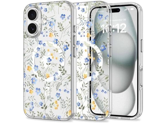 ONASI ovitek Clear Case Aurora Flower za iPhone 16e MagSafe, prozorna