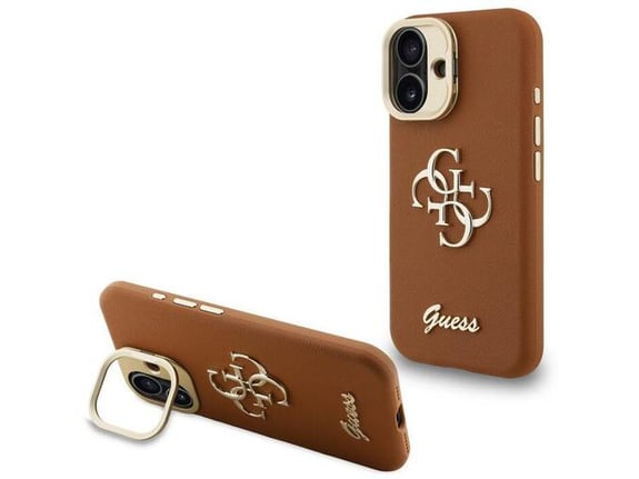 GUESS ovitek Cam Stand za iPhone 16, rjava, GUHCP16SPCS4GSW