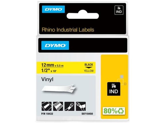 DYMO etiketa Rhino, 12 mm, 5,5 m 18432