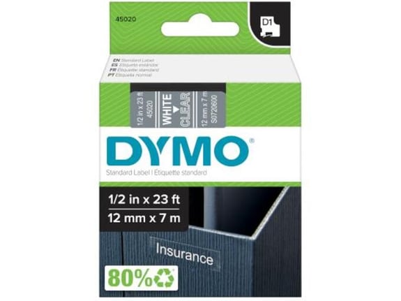 DYMO etiketa D1 45020 S0720600, 12 mm, 7 m