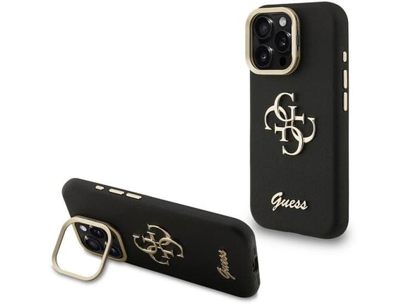 GUESS ovitek Cam Stand s stojalom za iPhone 15 Pro Max, črna, GUHCP15XPCS4GSK