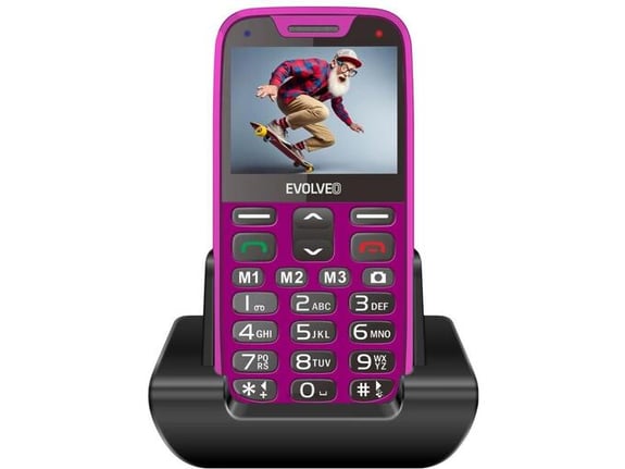 Evolveo Easyphone XR telefon na tipke za starejše - roza
