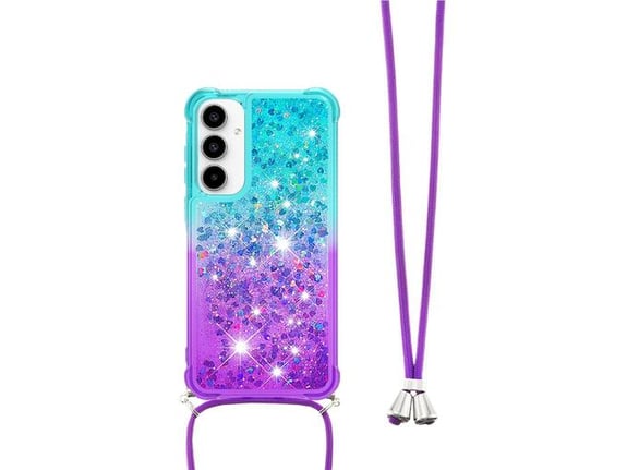 CHAMELEON ovitek za gumiran TPUVr Samsung Galaxy A56 5G, modro-vijoličen s tekočimi srčki