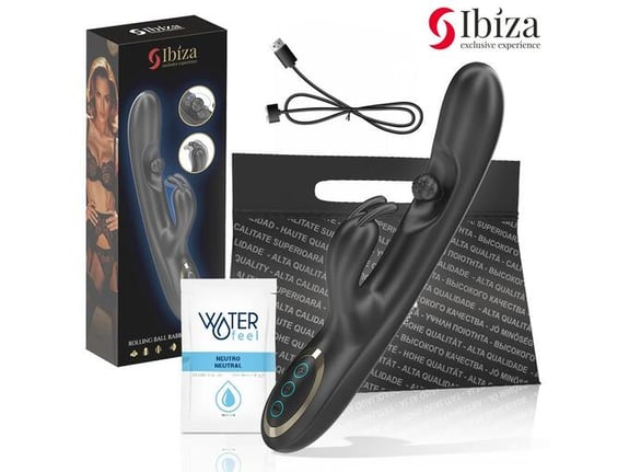 IBIZA Vibrator Rabbit With Massaging Rolling Pearl