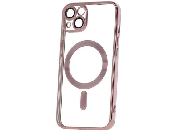 ONASI ovitek Magshiny za Samsung Galaxy S24 FE, prozorna z roza obrobo