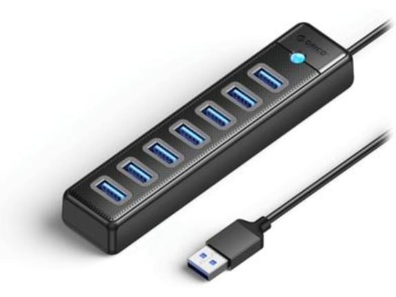 ORICO USB hub s 7 vhodi, usb 3.0, 1m PW7U-U3, črna