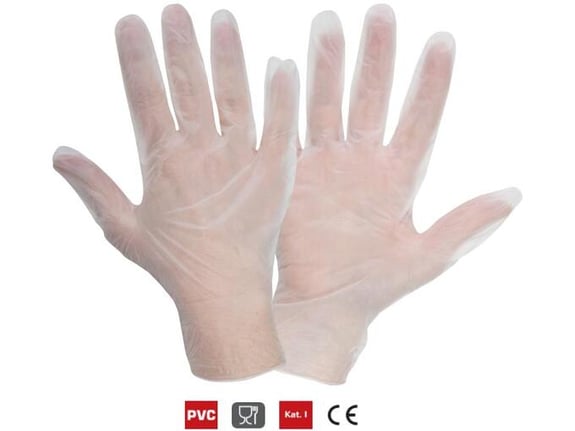 LAHTI PRO ZAŠČITNE VINILNE ROKAVICE 10 ( XL ), 100 KOS BARVA BELA L240610B L240610B