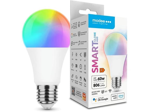Modee SMART LED žarnica A60 E27 9,4W RGB