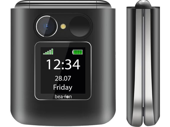 Beafon Fold 10 (2G) telefon na tipke za starejše - črn