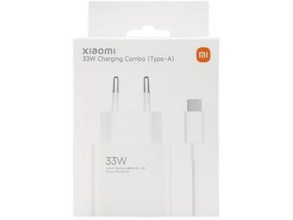 XIAOMI hišni polnilec MDY-16- EF USB A 33W s kablom Type C  3A - bel (EuBlister)