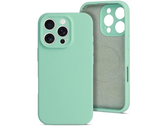 ONASI silikonski ovitek Mat Liquid z MagSafe za iPhone 16 Pro, mint