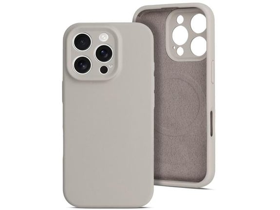 ONASI silikonski ovitek Mat Liquid z MagSafe za iPhone 16 Pro, siva