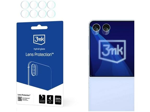 3MK Hibridno steklo za kamero za Samsung Galaxy Z Flip7 4 kos