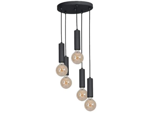 Elmark viseča svetilka QUINN 5xE27 črna