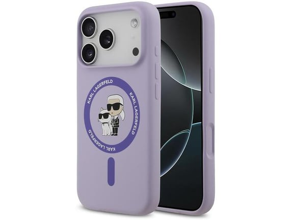 KARL LAGERFELD ovitek MagSafe za iPhone 17 Pro, vijolična, KLHMP17LSCMKCRHU