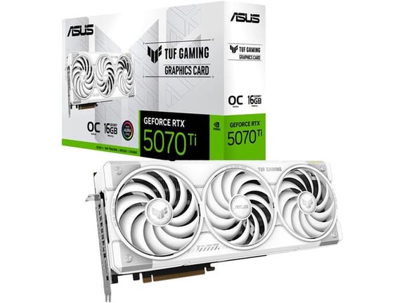 ASUS grafična kartica GeForce RTX 5070 Ti White OC Edition 16GB GDDR7, 90YV0MD3-M0NA00