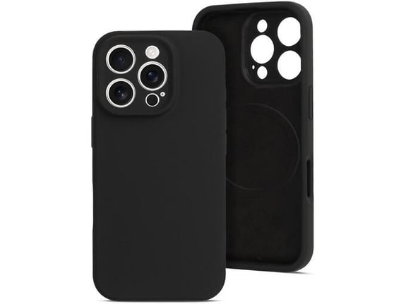 ONASI silikonski ovitek Mat Liquid z MagSafe za iPhone 16, črna