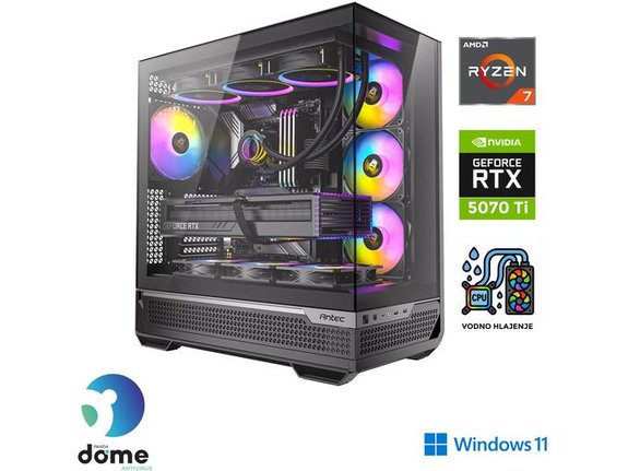 ANNI gaming namizni računalnik Gamer Elite R7 Ryzen 7 7800X3D/64GB/2TB SSD/Windows 11/RTX 5070 Ti