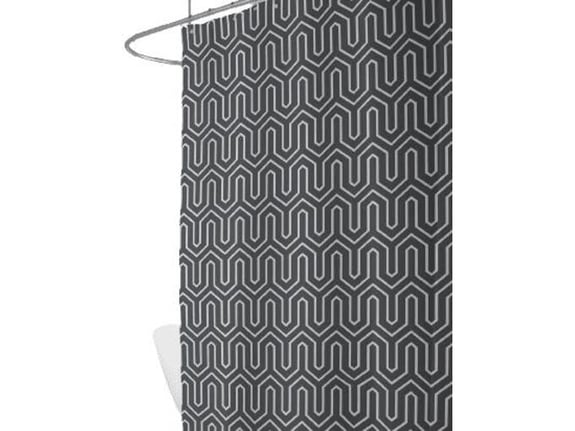 PRIRESA zavesa za tuš ETHNIC 180x200 cm | Vodoodporna tekstilna kopalniška zavesa s potiskom + 12 plastičnih obročev