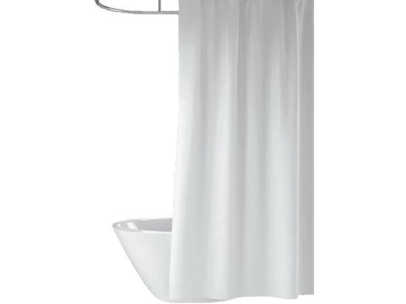 PRIRESA zavesa za tuš WHITE 180x200 cm | Vodoodporna tekstilna kopalniška zavesa s potiskom + 12 plastičnih obročev