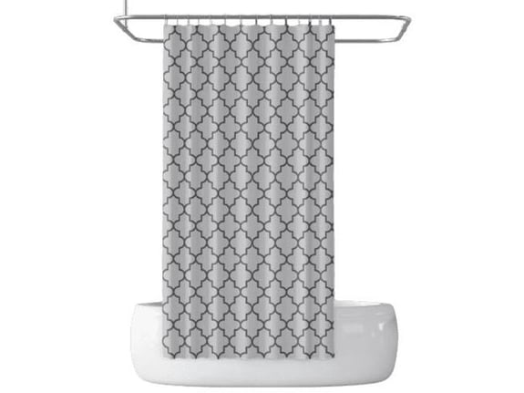 PRIRESA zavesa za tuš MOROCCO 180x200 cm | Vodoodporna tekstilna kopalniška zavesa s potiskom + 12 plastičnih obročev