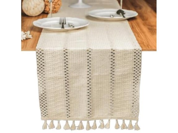 PRIRESA namizni Tekač ORGANIC EKRU, 35 x 145 cm