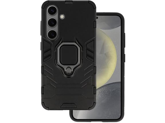 ONASI silikonski ovitek Armor Ring za Samsung Galaxy S24 5G, črna