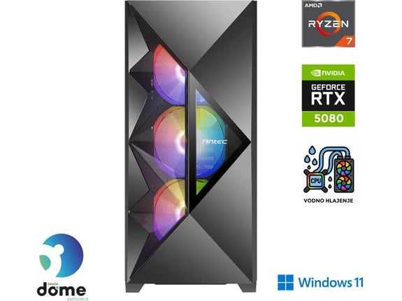ANNI gaming namizni računalnik Gamer Elite R7 7800X3D/Ryzen 7 7800X3D/64GB/2TB SSD/Windows 11 Home/RTX 5080/črna