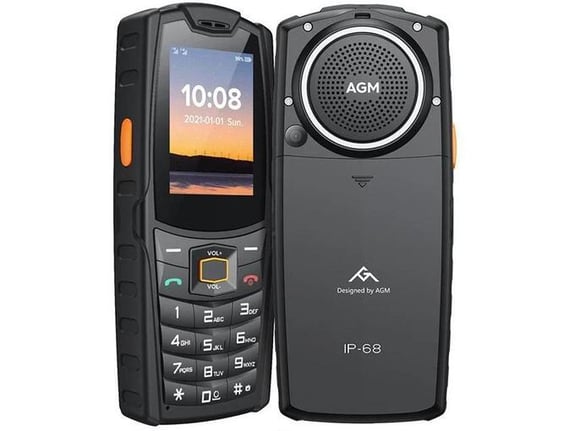 AGM Odporni telefon na tipke M6 SE (4G LTE) Dual SIM, IP68/IP69K/MIL-STD-810H, črn
