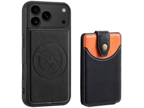 CHAMELEON ovitek za usnjen magnetni TPUL Chester Apple iPhone 17 Pro, usnjen izgled, črna