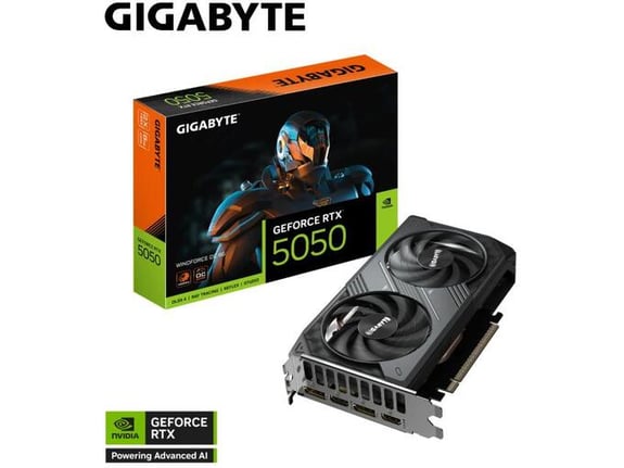GIGABYTE grafična kartica GeForce RTX 5050 WINDFORCE OC 8GB, GDDR6, GV-N5050WF2OC-8GD