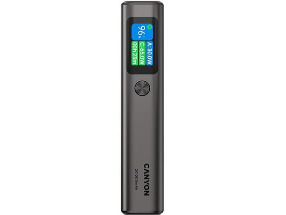 CANYON powerbank OnPower 230 TFT, 20.000 mAh, 130 W, temno siva