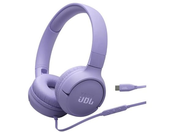 JBL žične naglavne slušalke z mikrofonom Tune 520C USB-C, vijolična