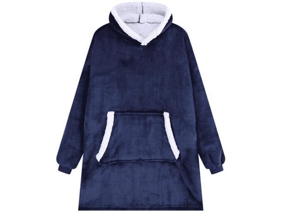 COZY pulover in odeja z rokavi v enem - Temno modra