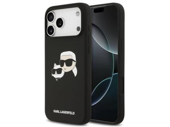 KARL LAGERFELD silikonski ovitek IML NFT Heads za iPhone 17 Pro Max, črna, KLHMP17XSKCHPPLK