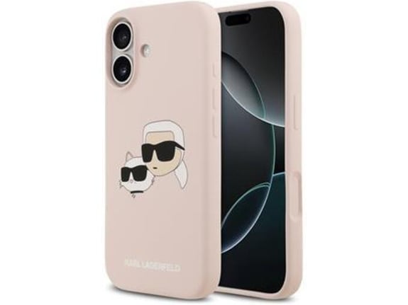KARL LAGERFELD silikonski ovitek IML NFT Heads za iPhone 17, roza, KLHMP17SSKCHPPLP