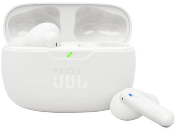 JBL brezžične ušesne slušalke z mikrofonom Vibe Beam 2, bela, ANC