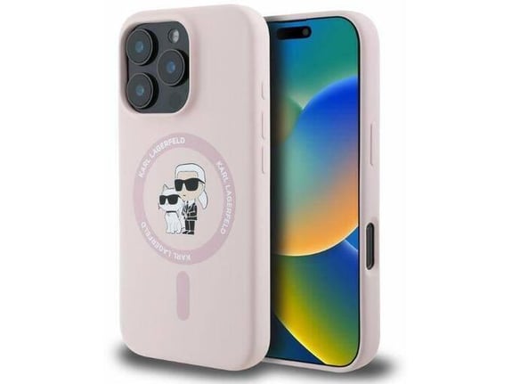 KARL LAGERFELD ovitek MagSafe za iPhone 17 Pro Max, roza, KLHMP17XSCMKCRHP
